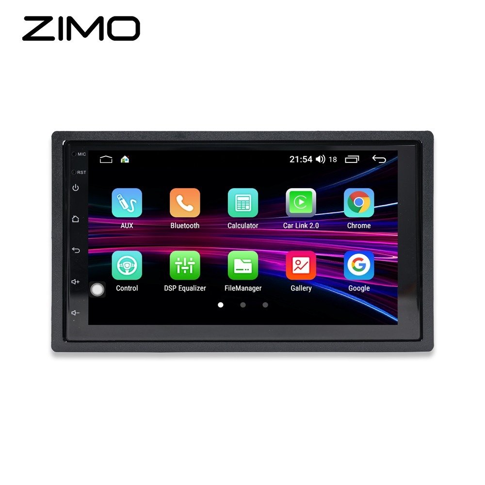 Autorrádio 2 DIN ZIMO Android 13 | CarPlay & Android Auto Wi-Fi/USB | Tela HD
