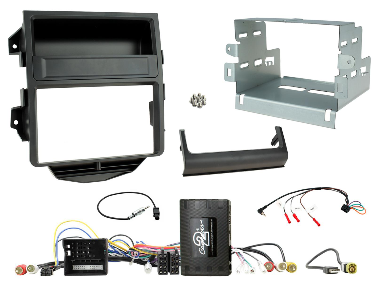 Frente 2Din + Interface Comandos Volante Infodapter Porsche Macan