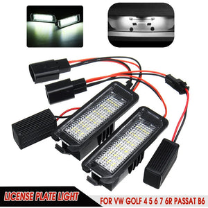 Luz LED Matrícula 12V 18 LEDs Branca Para VW Golf 4 5 6 7, Polo 6R, Passat B6