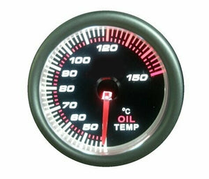 Manómetro de Temperatura de Óleo 52mm Preto com Iluminação LED