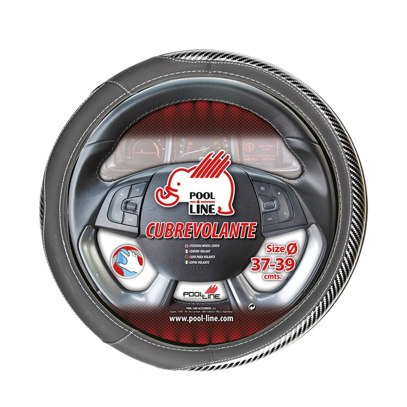 Capa DE VOLANTE "CARBON" RM COMFORT MED. 37-39 UNIVERSAL