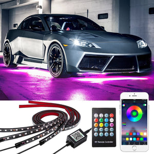 Kit underglow led rgb c/ comando e app