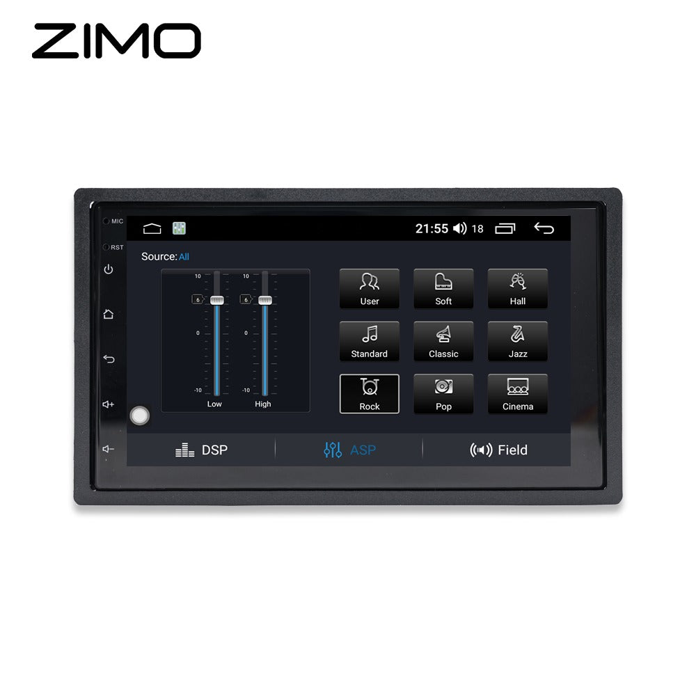 Autorrádio 2 DIN ZIMO Android 13 | CarPlay & Android Auto Wi-Fi/USB | Tela HD