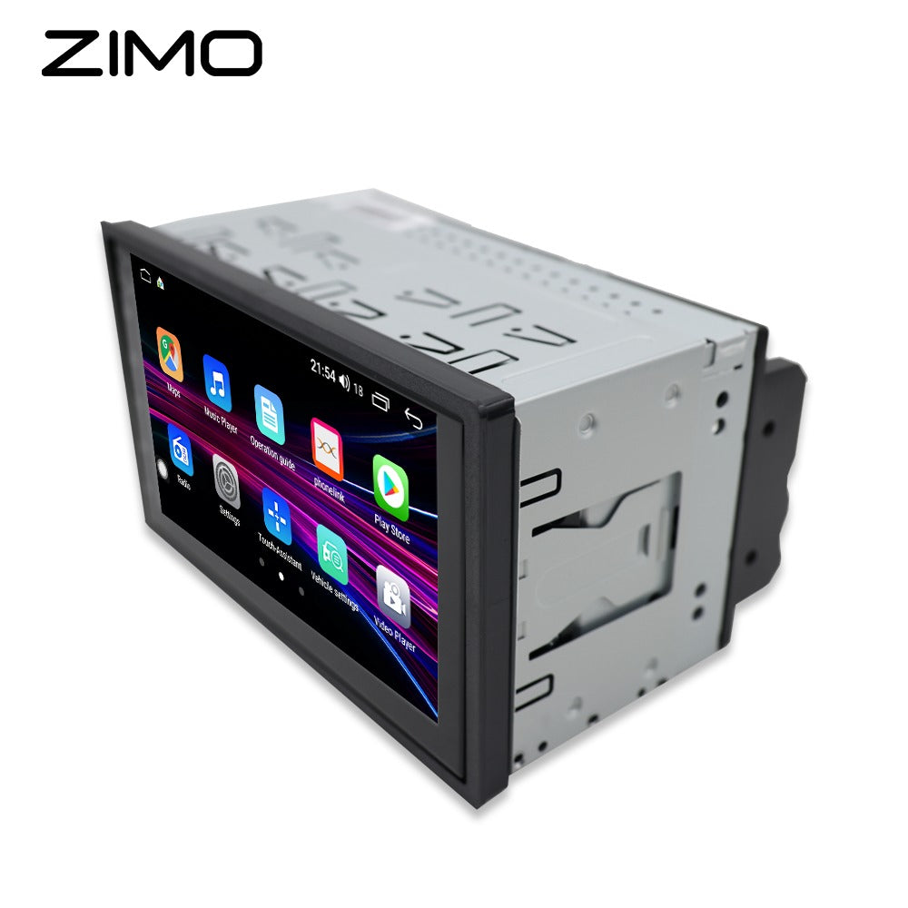 Autorrádio 2 DIN ZIMO Android 13 | CarPlay & Android Auto Wi-Fi/USB | Tela HD