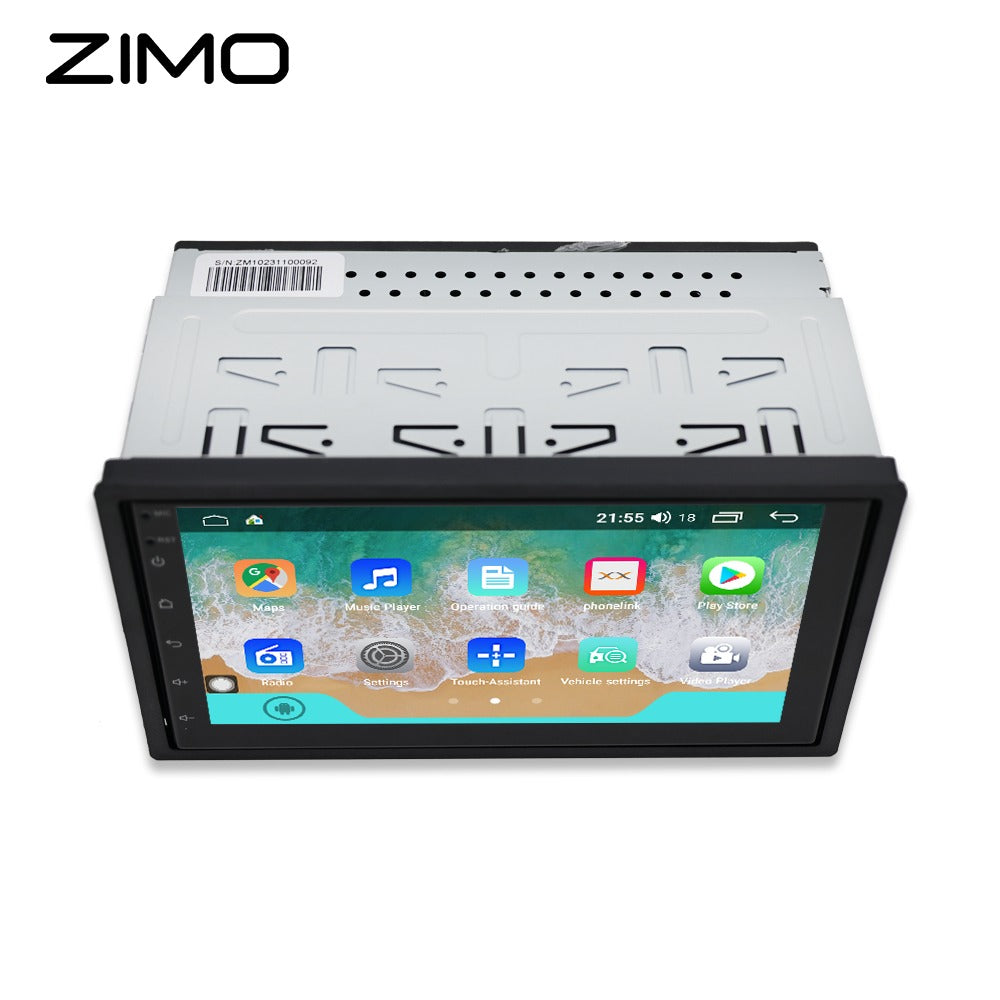 Autorrádio 2 DIN ZIMO Android 13 | CarPlay & Android Auto Wi-Fi/USB | Tela HD
