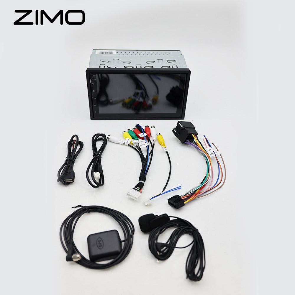 Autorrádio 2 DIN ZIMO Android 13 | CarPlay & Android Auto Wi-Fi/USB | Tela HD
