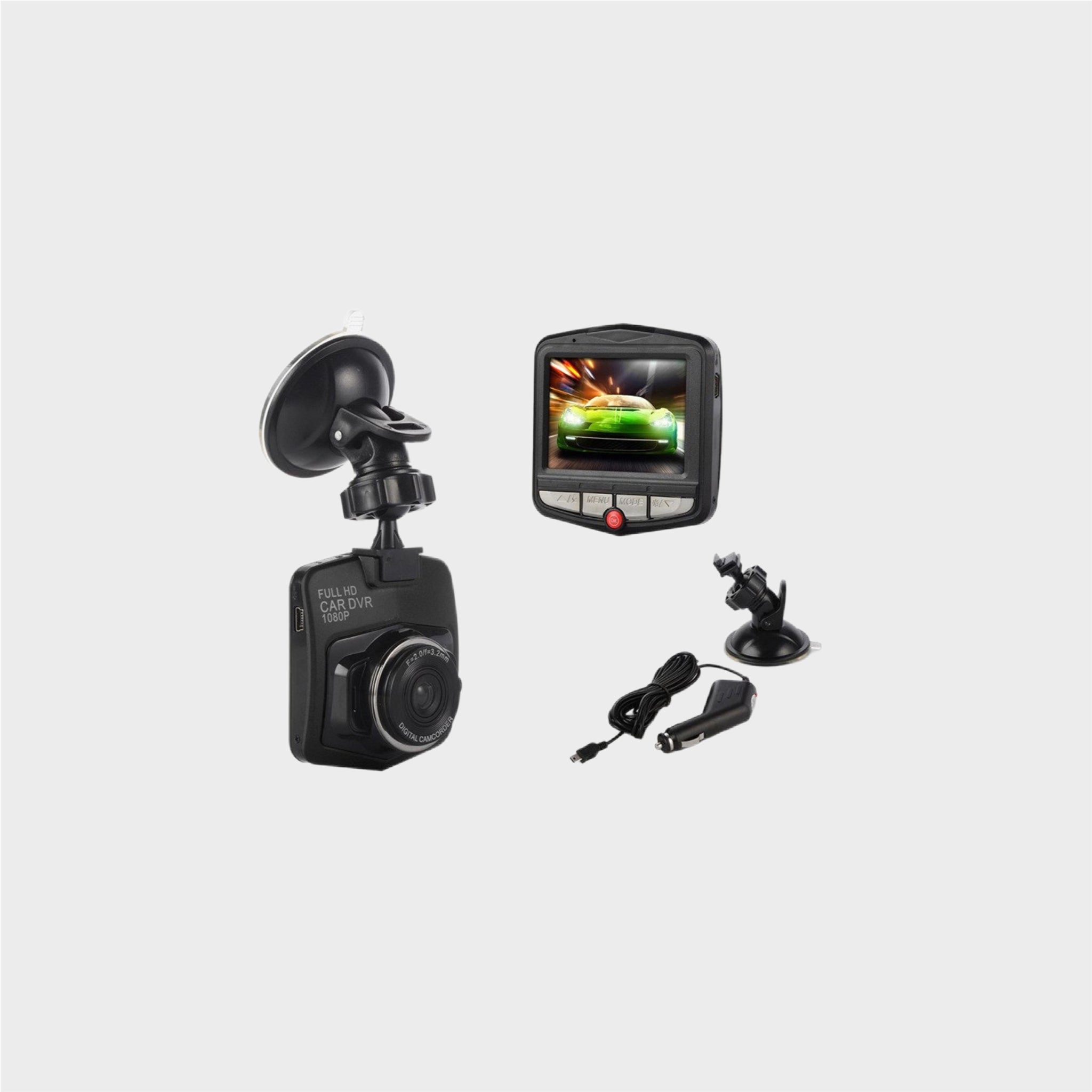 Câmara de Carro Full HD com Ecrã LCD – Gravador de Condução