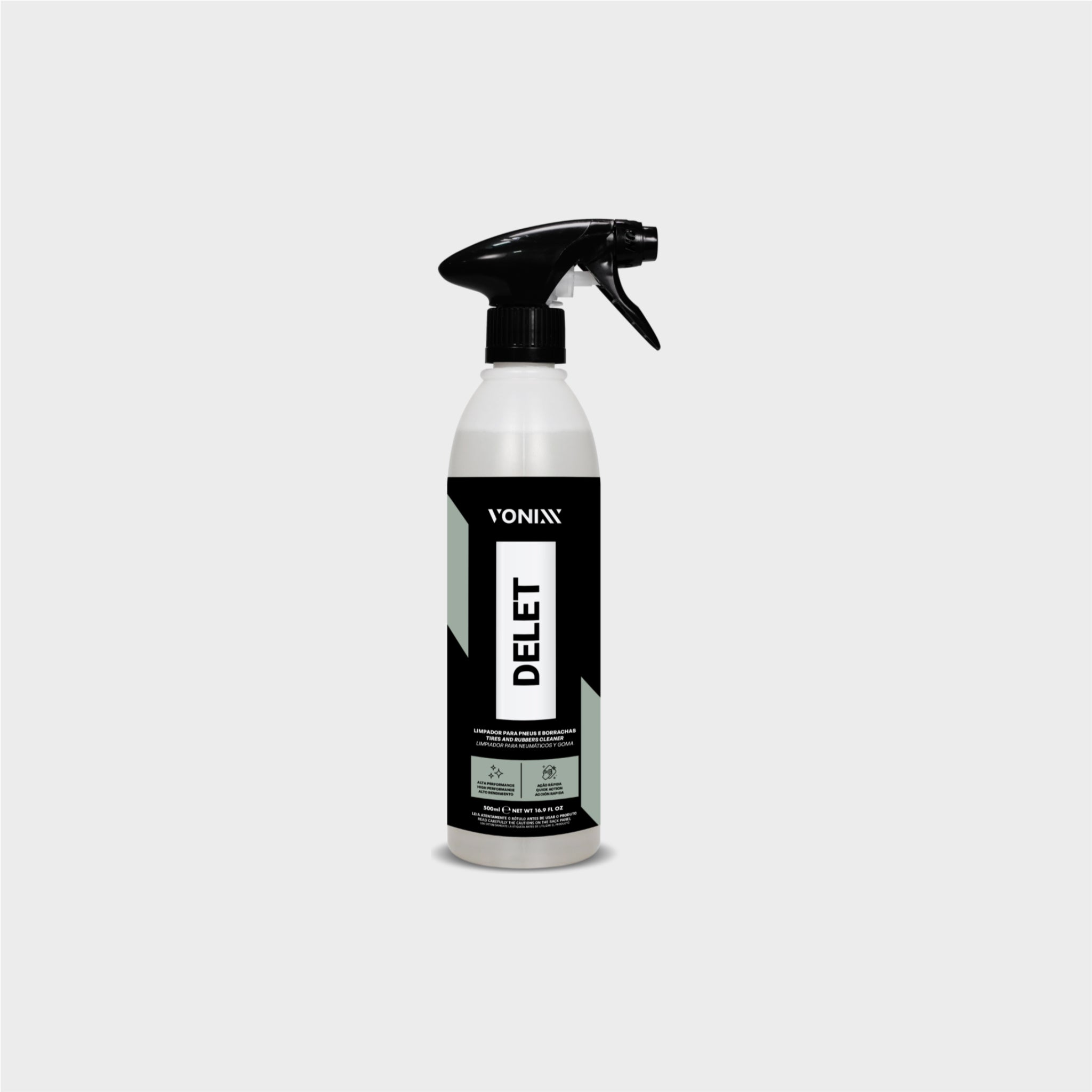 VONIXX Delet 500ml – Limpador de Alta Performance para Pneus e Borrachas