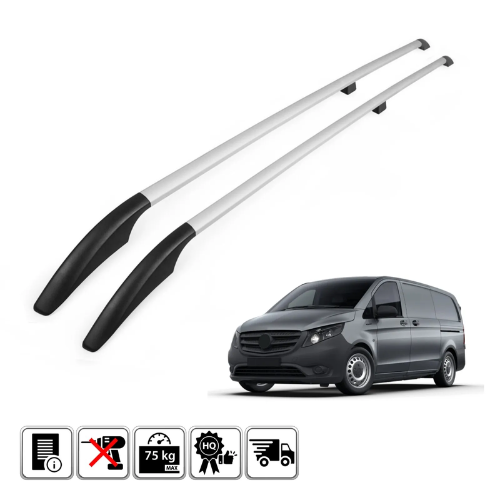 Barras de Teto para Mercedes Vito W447 (2014+) SWB - Prata
