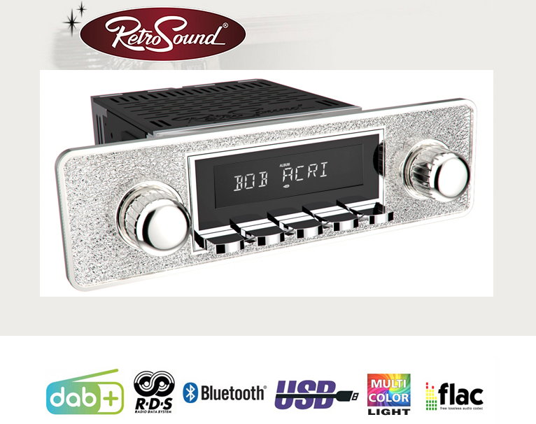 Radio Retrosound "Motor-2DAB" Design "Silver" RDS USB Bluetooth